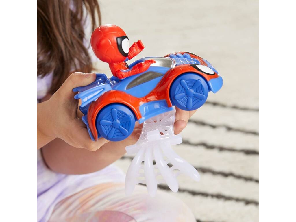 Marvel Spidey And His Amazing Friends Figura di Spidey e veicolo bolide Ragno Hasbro F7454