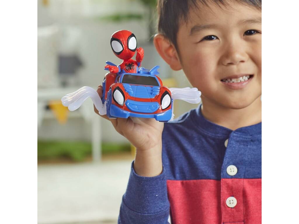 Marvel Spidey And His Amazing Friends Figura di Spidey e veicolo bolide Ragno Hasbro F7454