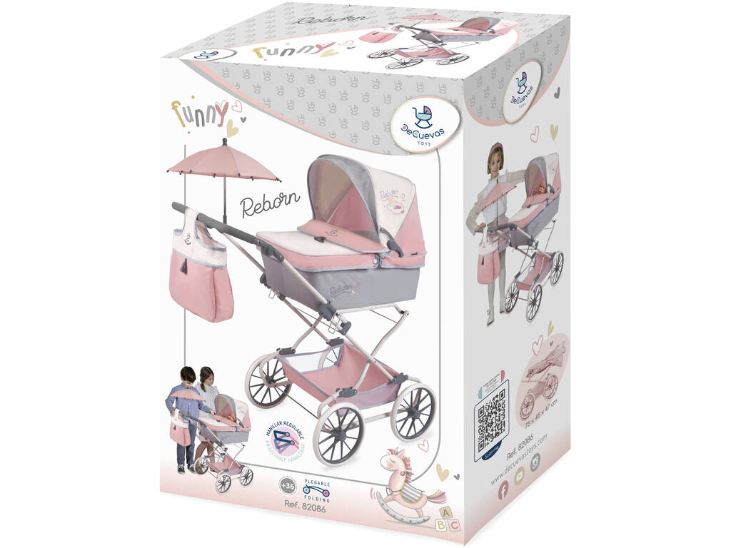 Passeggino per Bambole Reborn Pieghevole con Parasole Funny DeCuevas 82086