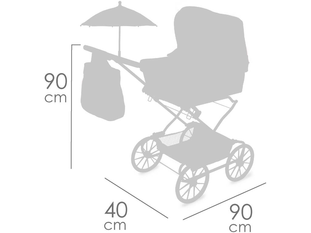 Passeggino per Bambole Reborn Pieghevole con Parasole Funny DeCuevas 82086