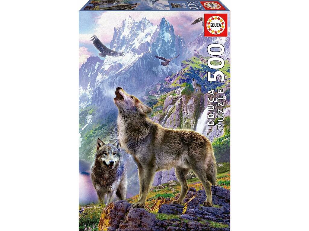 Puzzle 500 Loups sur les rochers Educa 19548