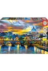 Puzzle 1500 Basilica di San Pietro e Ponte Sant'Angelo Educa 19617