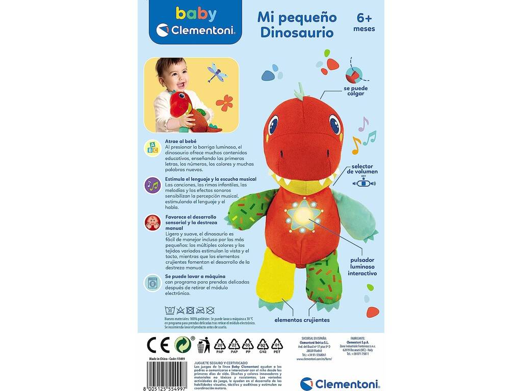 Peluche Il mio piccolo dinosauro Clementoni 55499