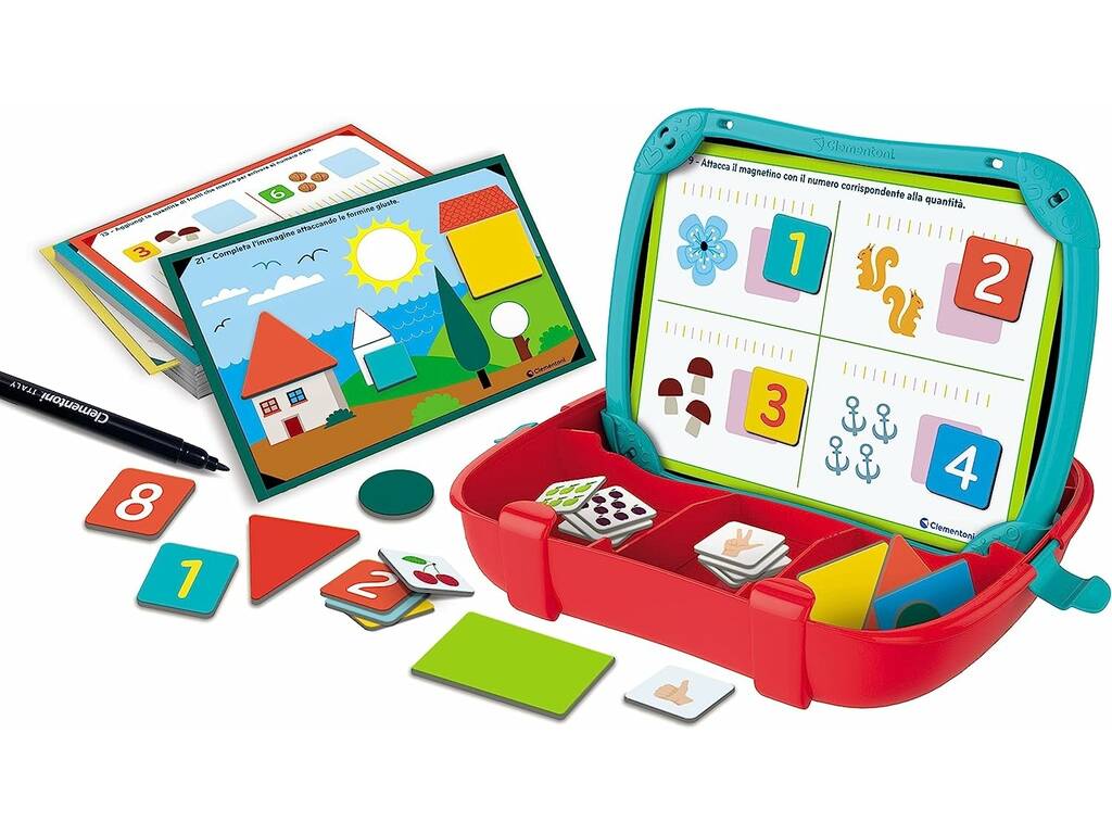 Mallette de jeux magnétiques éducatifs sur les chiffres et les formes de Clementoni 55493