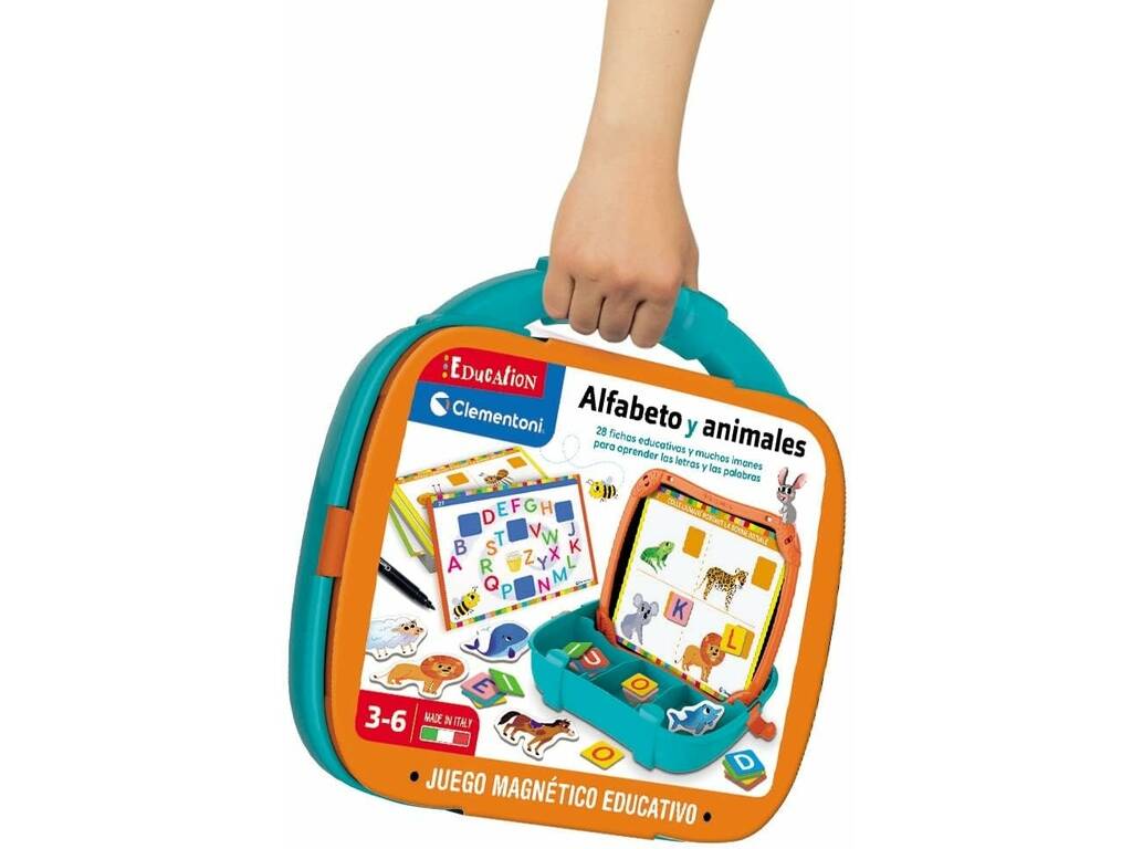 Valigetta gioco magnetico educativo alfabeto e animali Clementoni 55492
