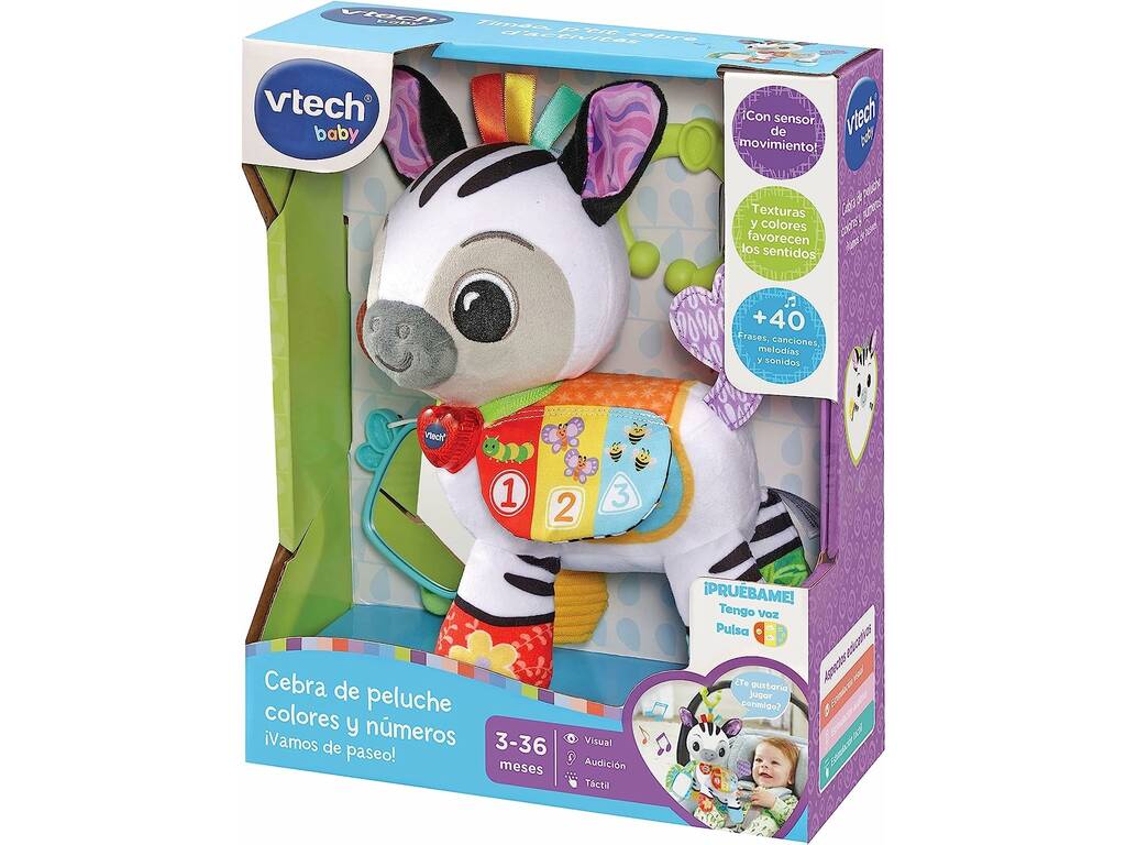 Peluche Zebra Colori e Numeri Andiamo a fare una passeggiata Vtech 550822