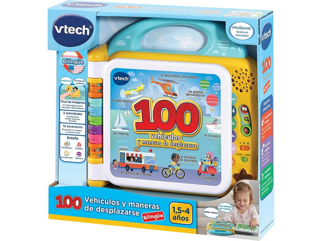 Livre bilingue 100 véhicules et façons de se déplacer Vtech 614847