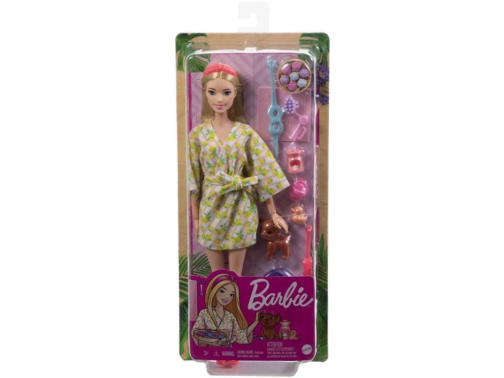 Barbie Bambola Bionda Benessere Spa Mattel HKT90