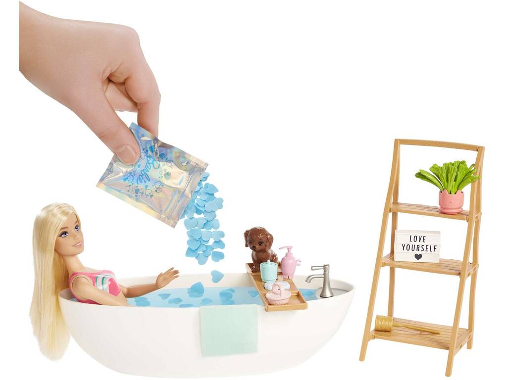 Barbie Benessere Bambola bionda con vasca da bagno Mattel HKT92