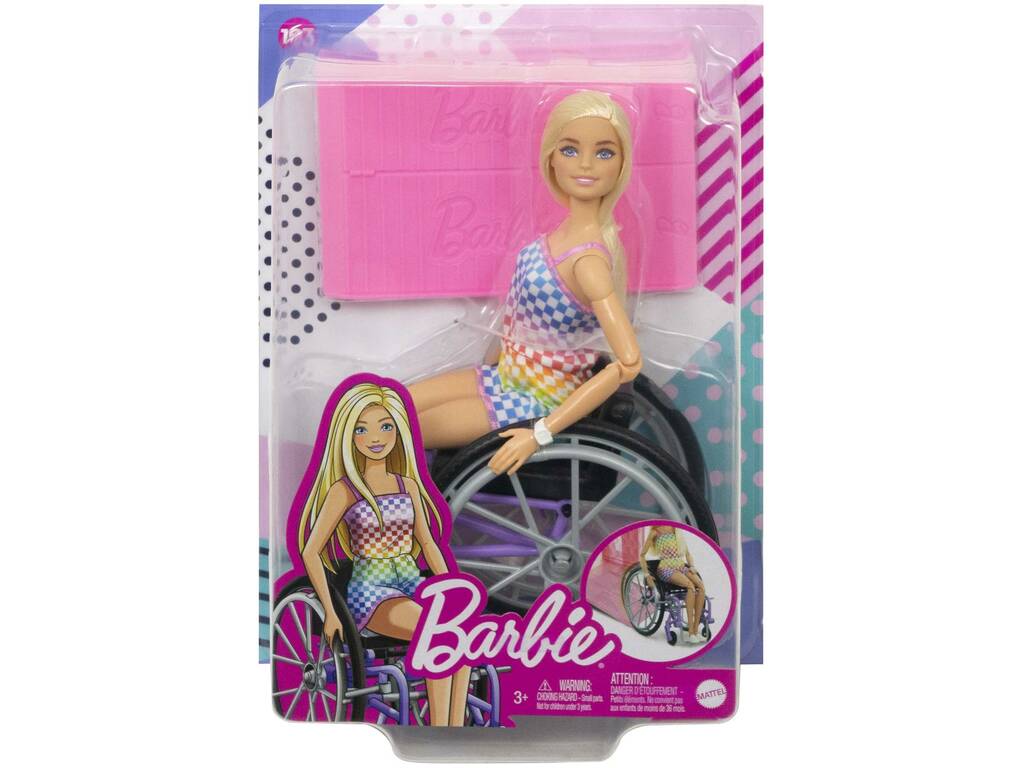 Barbie Fashionista Bionda con sedia a rotelle Mattel HJT13