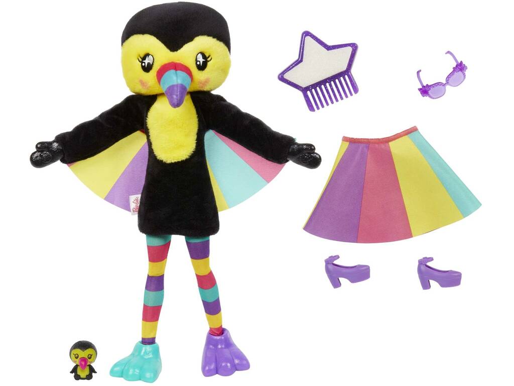 Barbie Cutie Reveal Amigos de la Jungla Tucán Mattel HKR00