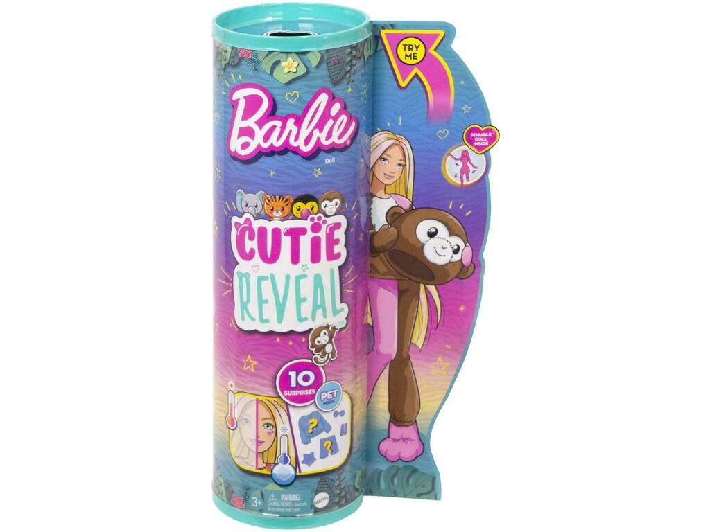 Barbie Cutie Reveal Amici della giungla Scimmie Mattel HKR01