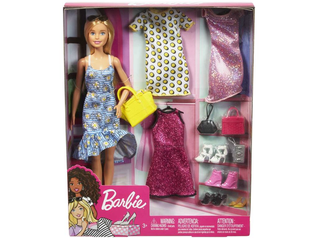 Barbie com 4 Modas Mattel GDJ40
