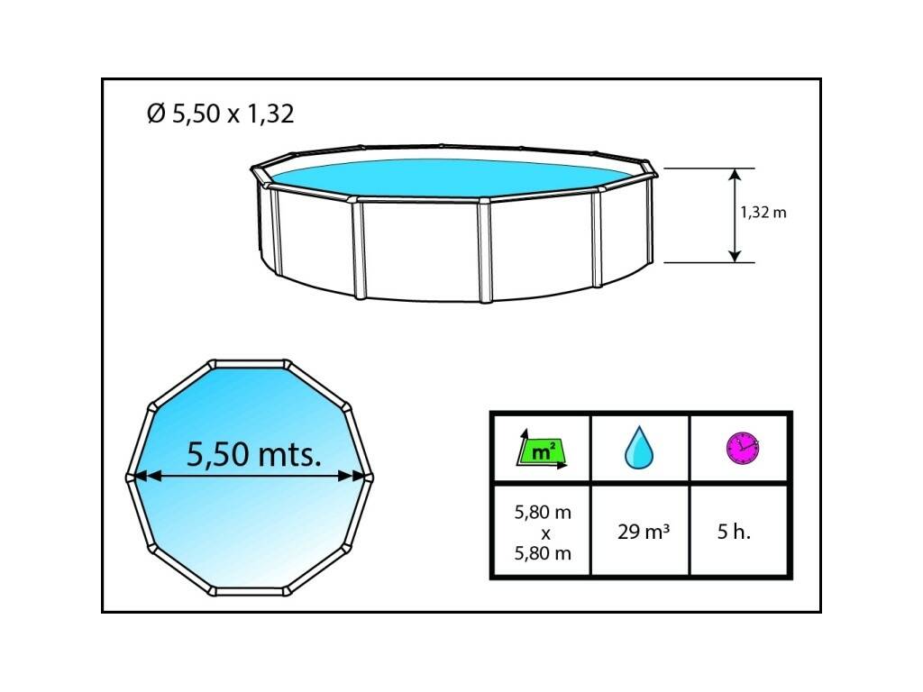 Piscina Prestigio 550x132 Cm. Toi 1224