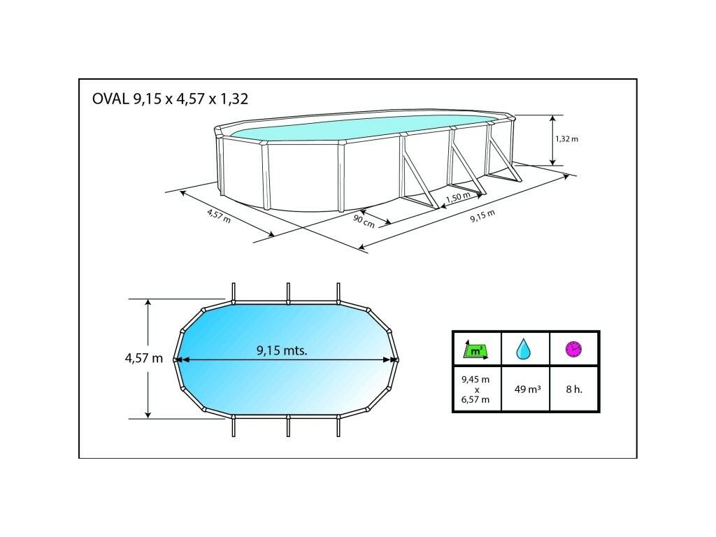 Piscina Prestigio 915x457x132 Cm. Toi 1228