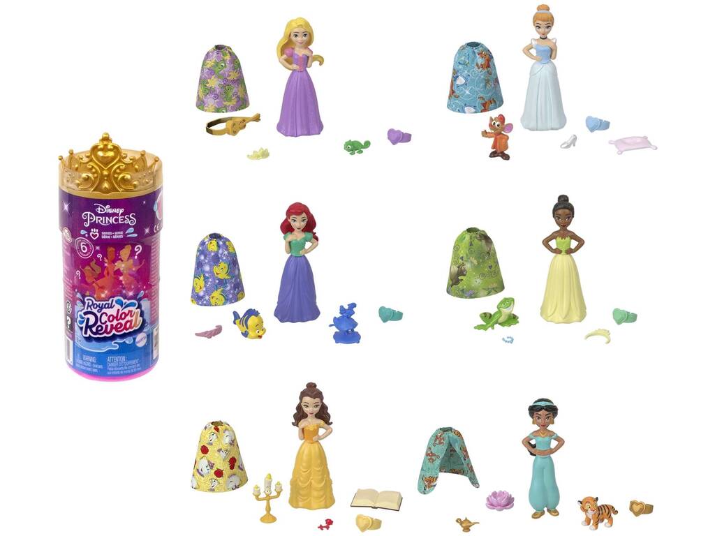 Disney Princesses Mini Doll Surprise Royal Color Reveal Mattel HMB69