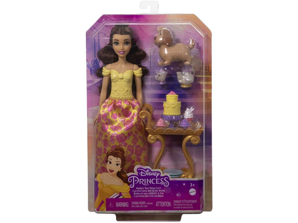 Princesse Disney Poupée Belle et Charriot de Thé Mattel HLW20