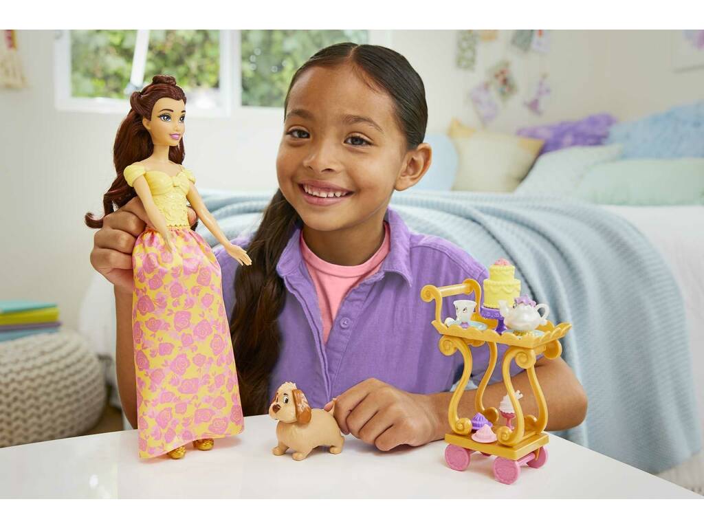 Princesse Disney Poupée Belle et Charriot de Thé Mattel HLW20