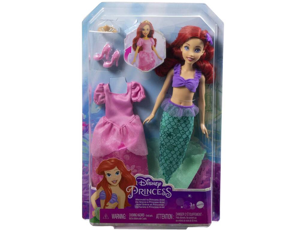 Princesas Disney Muñeca Ariel de Sirena a Princesa Mattel HMG49