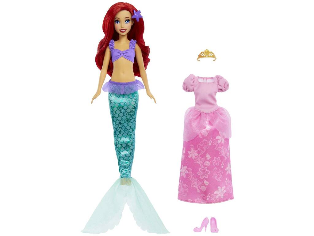 Princesas Disney Muñeca Ariel de Sirena a Princesa Mattel HMG49