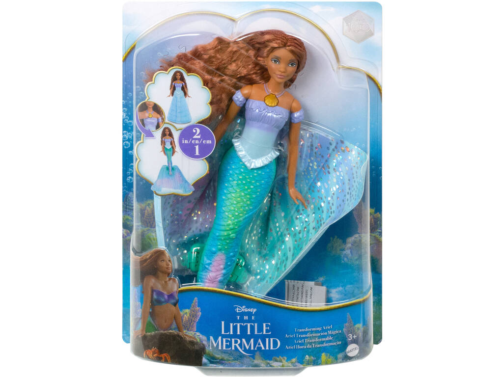 A Pequena Sereia de Disney Boneca A transformação de Ariel Mattel HLX13