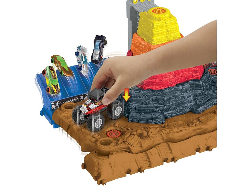 Hot Wheels Monster Trucks Arena Smashers Smash and Smash Track Mattel HNB96