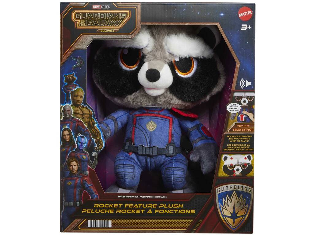 Marvel Guardiani della Galassia Peluche Rocket Mattel HPV36