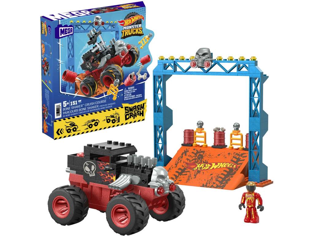 Mega Hot Wheels Monster Trucks Circuito de Choques de Bone Shaker Mattel HKF87