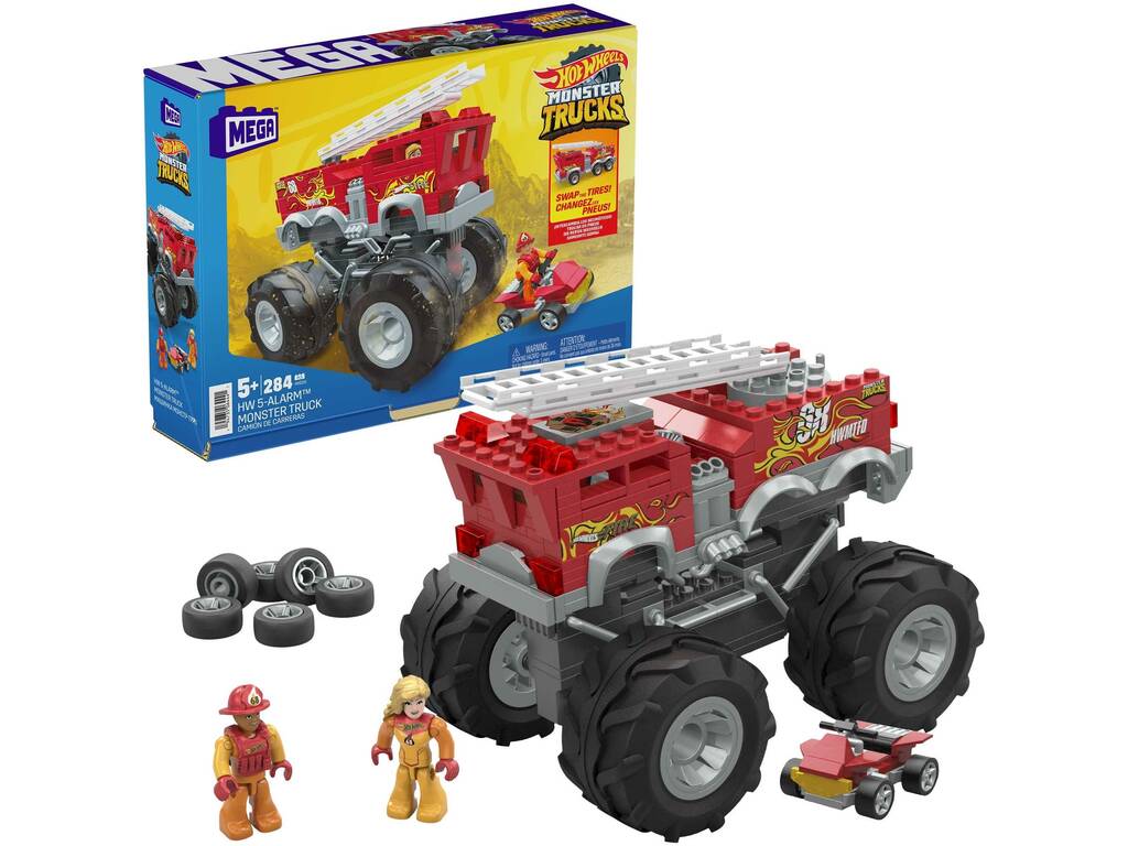 Mega Hot Wheels Monster Trucks Caminhão de Bombeiros 5 Alarmes
