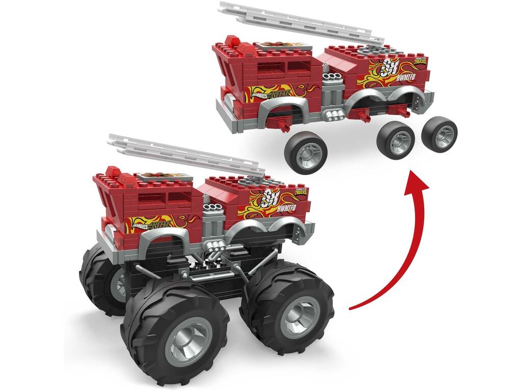 Mega Hot Wheels Monster Trucks Caminhão de Bombeiros 5 Alarmes