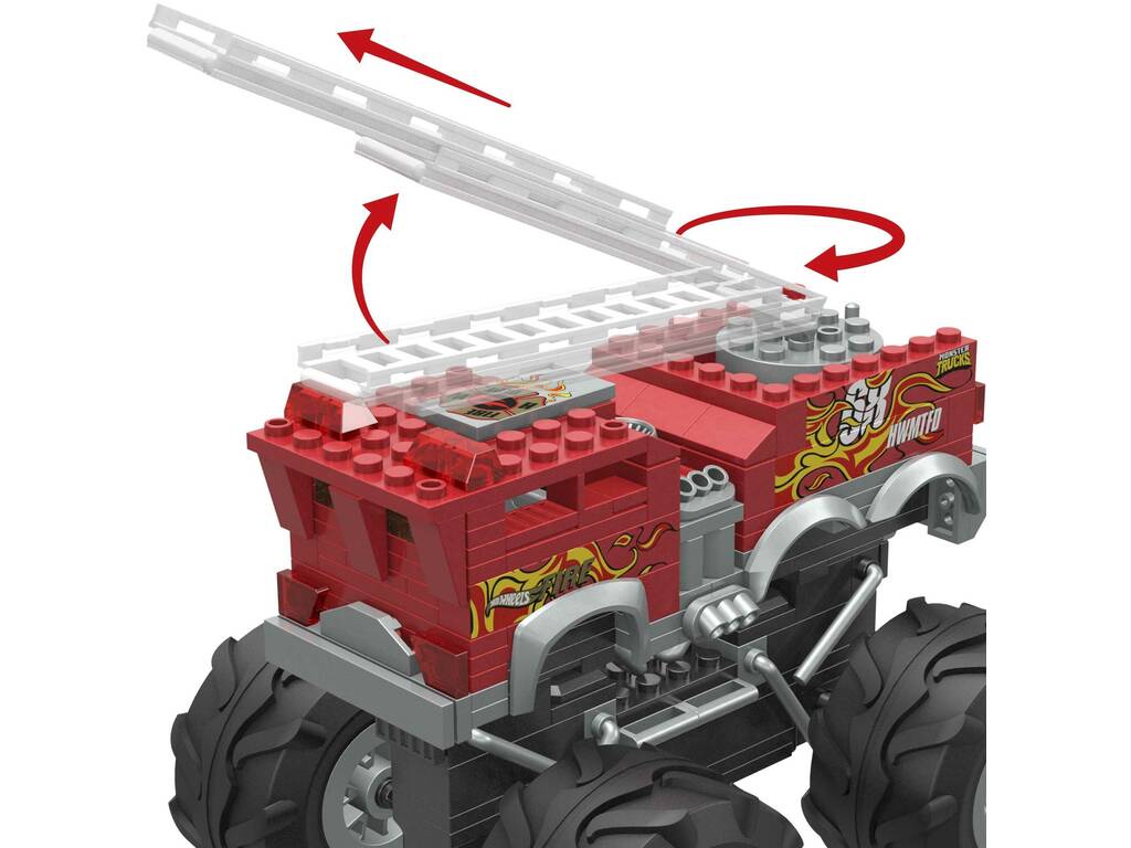 Mega Hot Wheels Monster Trucks Caminhão de Bombeiros 5 Alarmes
