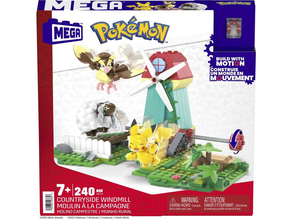 Pokémon Mega Pack Molino Campestre com Pikachu, Pidgey e Wooloo Mattel HKT21