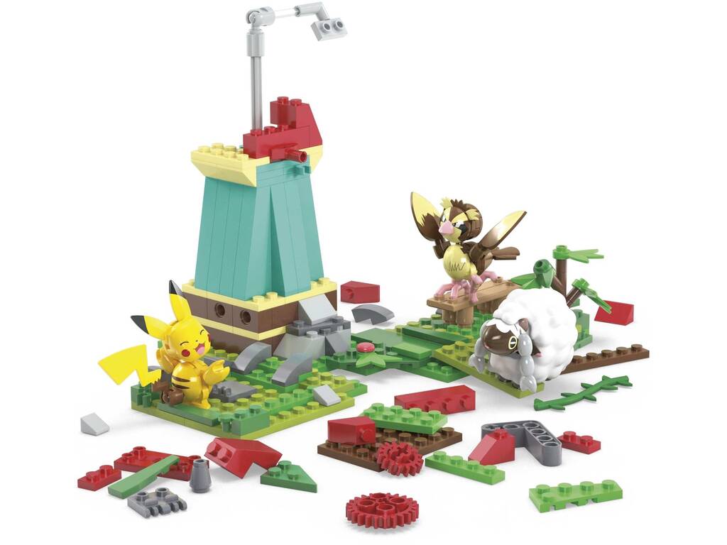Pokémon Mega Pack Molino Campestre com Pikachu, Pidgey e Wooloo Mattel HKT21