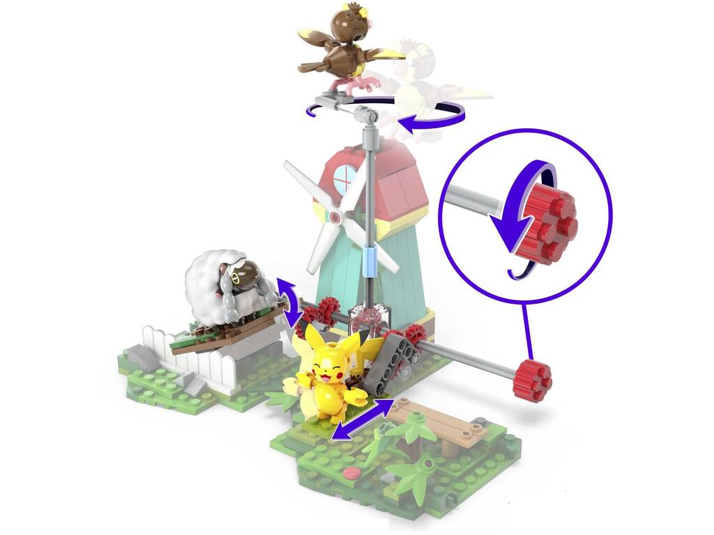 Pokémon Mega Pack Molino Campestre com Pikachu, Pidgey e Wooloo Mattel HKT21