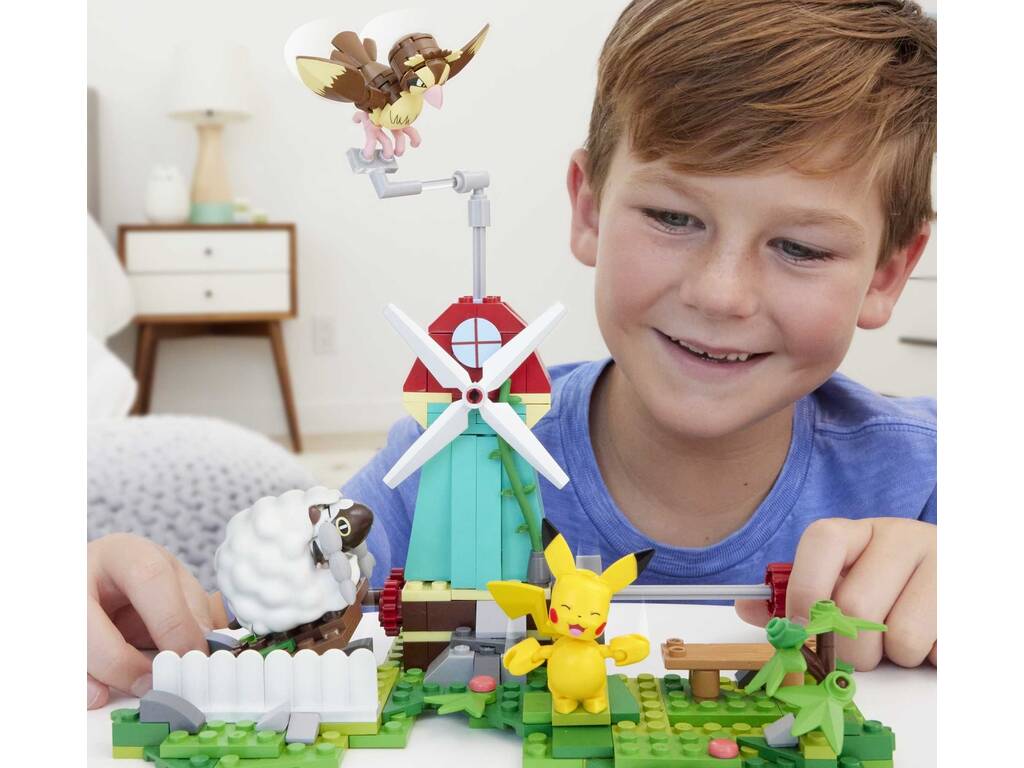 Pokémon Mega Pack Molino Campestre com Pikachu, Pidgey e Wooloo Mattel HKT21