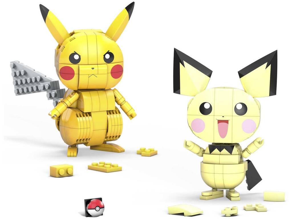 Pokémon Mega Construx Figuras Pichu, Pikachu e Raichu Mattel GYH06