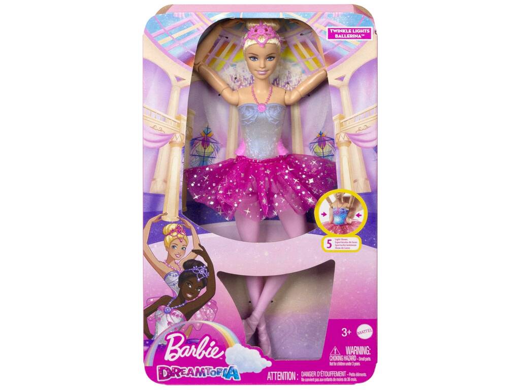 Barbie Dreamtopia Dançarina Tutú Rosa com Luz Mattel HLC25