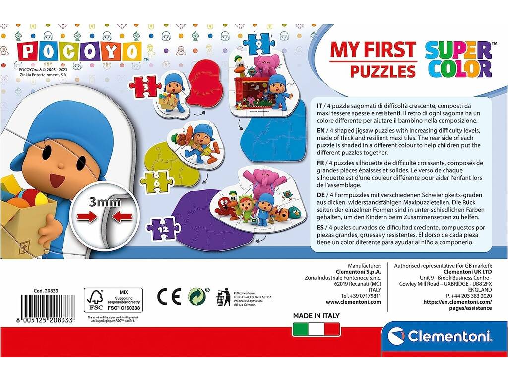 Meu Primeiro Quebra-Cabeça Pocoyo Progressivo Clementoni 20833