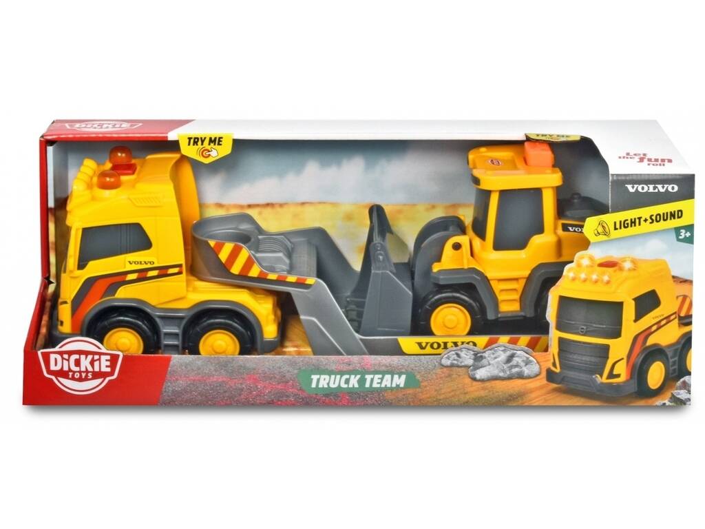 Rimorchio Volvo con Escavatore Luce e Suono 32 cm. Simba 203725008