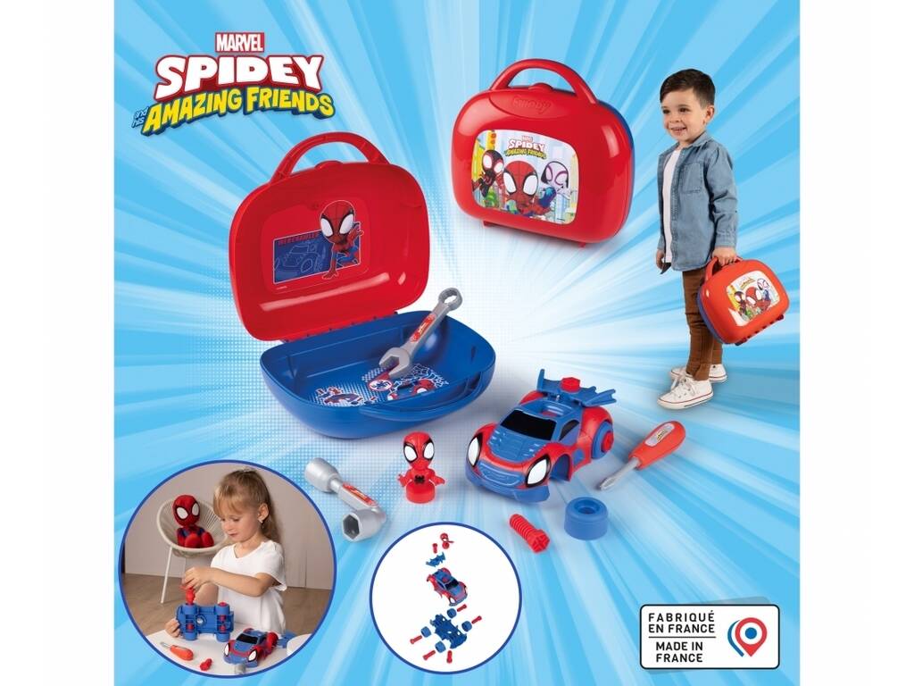 Spiderman Mala Spidey com Carro e Ferramientas Smoby 7600360905