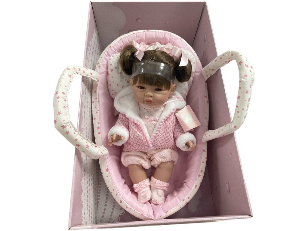 Bambola Baby Coral 34 cm. con culla e giacca Berbesa 3216C