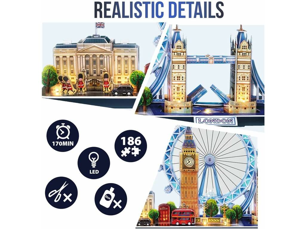 Puzzle 3D City Line Led Londres World Brands MN803191 