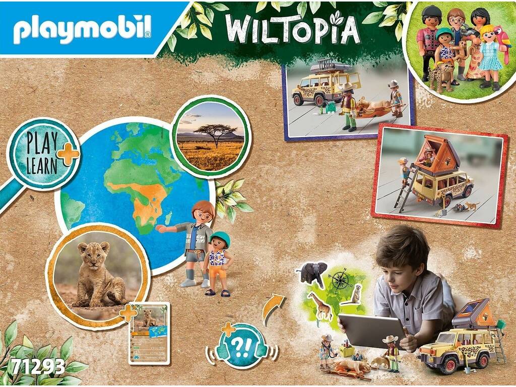 Playmobil Wiltopia Vehículo Todoterreno con Leones 71293