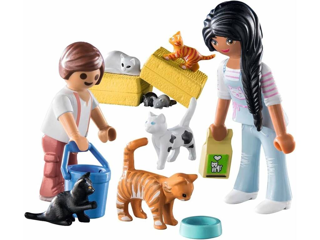 Playmobil Granja Familia de Gatos de Playmobyl 71309