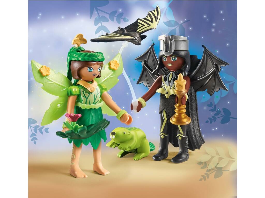 Playmobil Aventures de la fée de la forêt et de la fée chauve-souris Ayuma avec Animales del Alma 71350