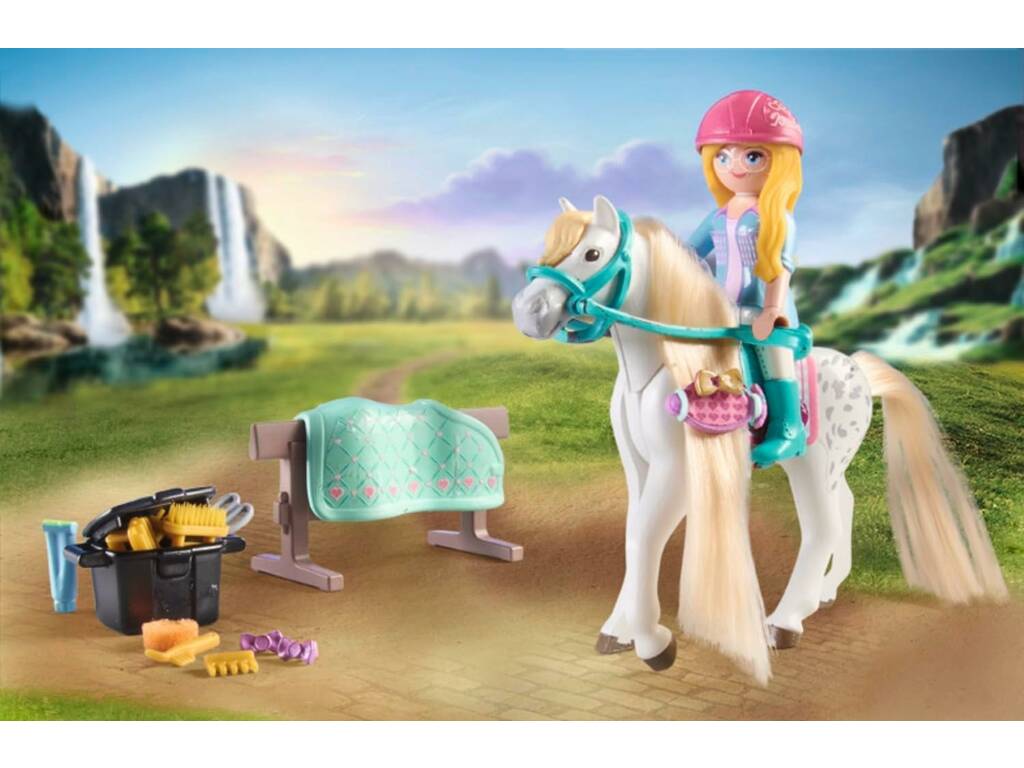 Playmobil Horses Of Waterfall Reinigungsset mit Isabella und Löwin 71354