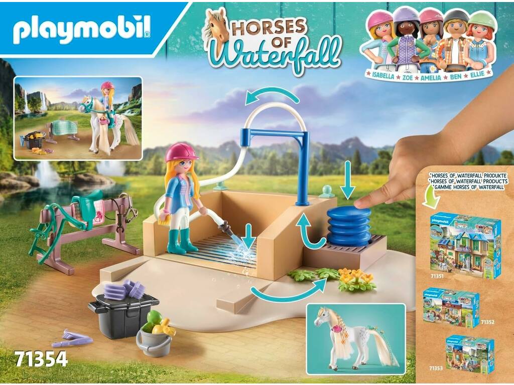Playmobil Horses Of Waterfall Reinigungsset mit Isabella und Löwin 71354