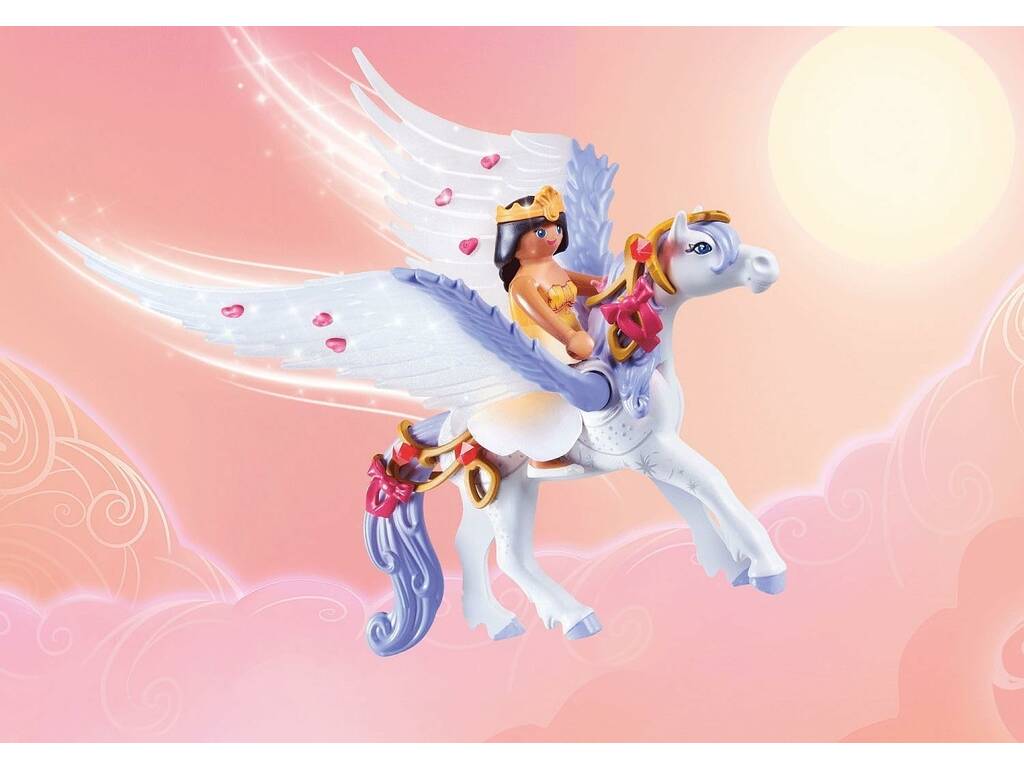 Playmobil Castello Arcobaleno Pegasus con arcobaleno tra le nuvole 71361