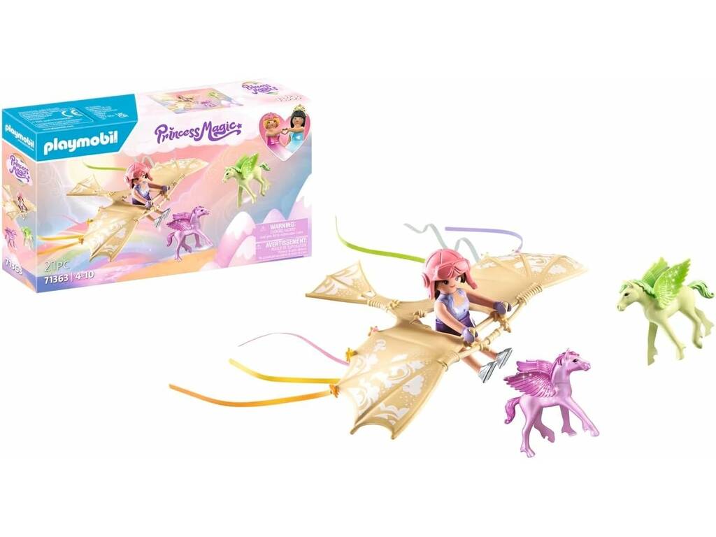 Playmobil Princesse Pegasus avec poulains dans les nuages 71363