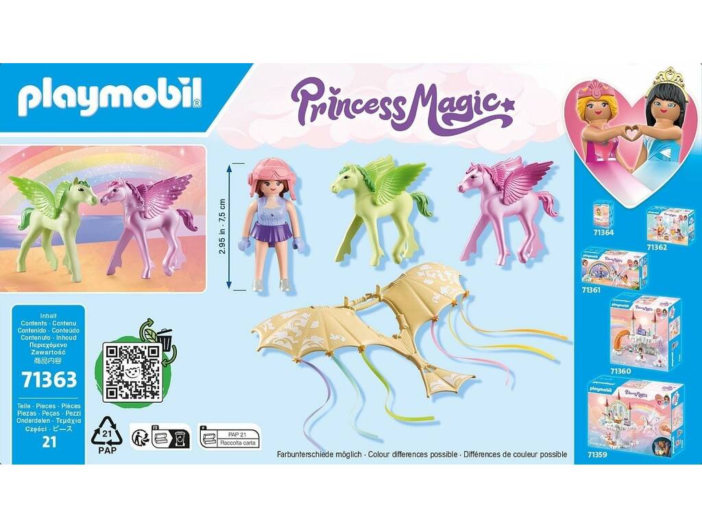 Playmobil Princesse Pegasus avec poulains dans les nuages 71363